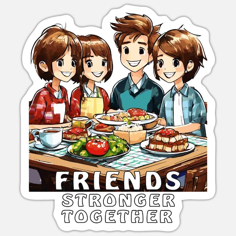 FREUNDE STRONGER TOGETHER - Sticker Größe S (10 x 10 cm) - Mattweiß