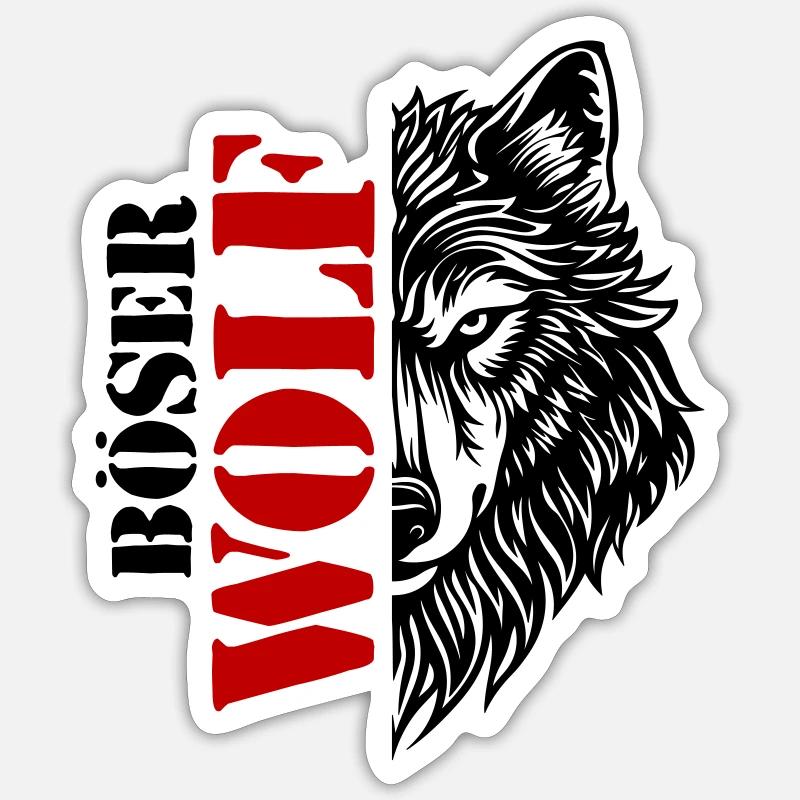 Böser Wolf Spruch Sticker Größe S (10 x 10 cm)
