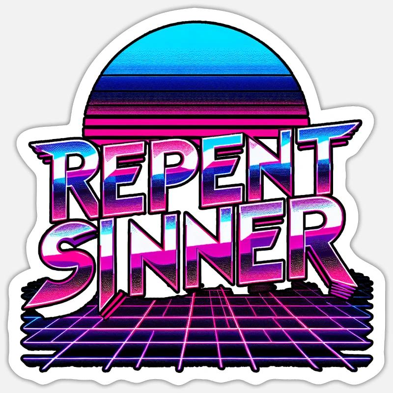 Repent Sinner 19 - Sticker size S (10 x 10 cm) - white matte
