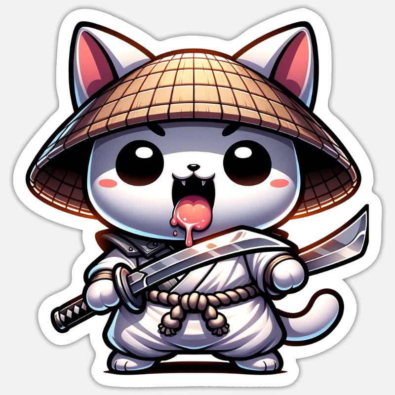 Catmurai Sticker size S (10 x 10 cm)