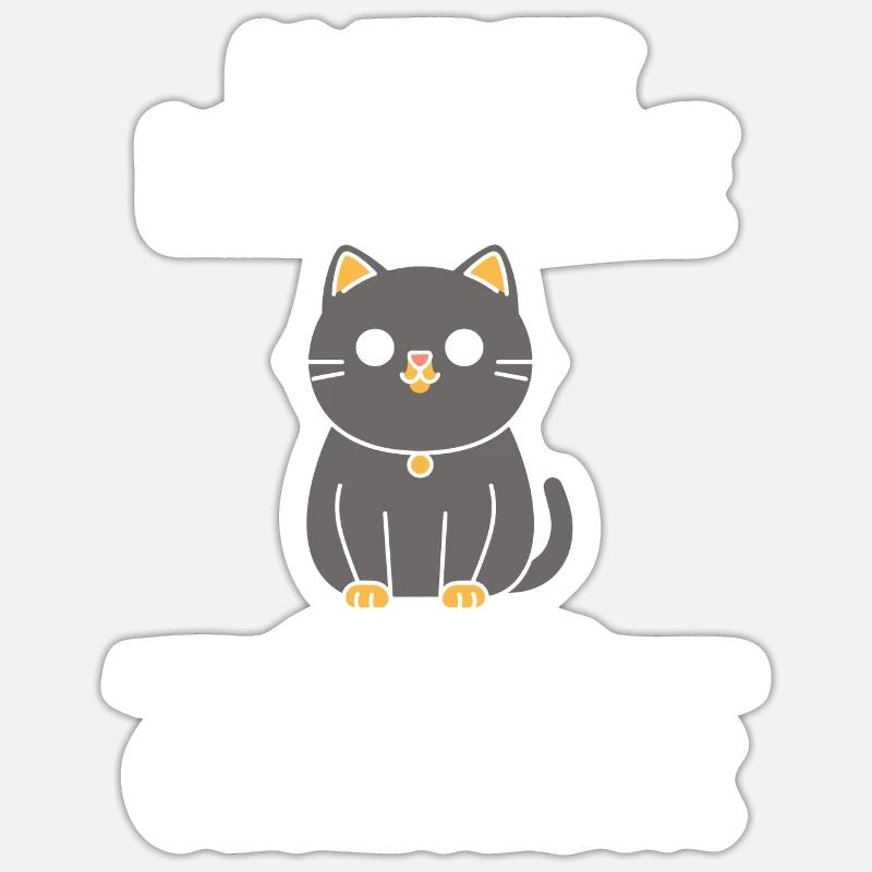 Humour chat chartreux - Sticker taille S (10 x 10 cm) - blanc mat
