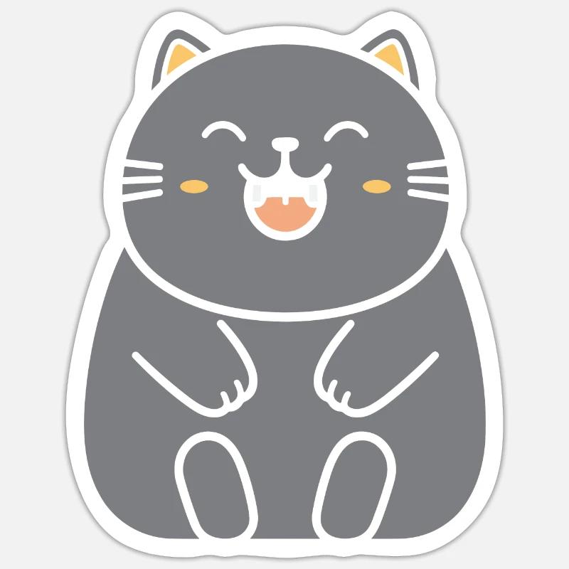 Cat - Sticker size S (10 x 10 cm) - white matte
