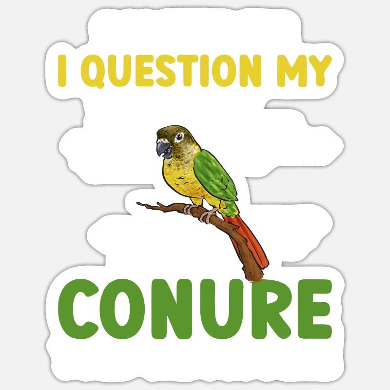 Molina Perruche Perroquet Perruche Oiseau Perruche - Sticker taille S (10 x 10 cm) - blanc mat