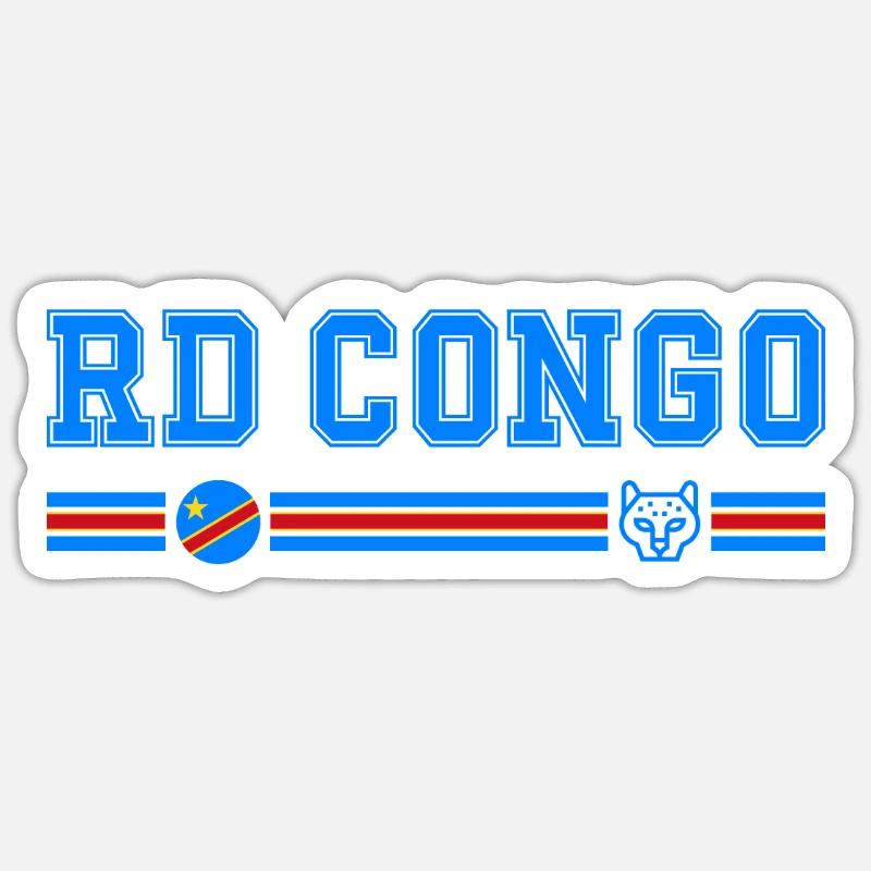 RD CONGO drapeau et emblème du Congo Sticker taille S (10 x 10 cm)