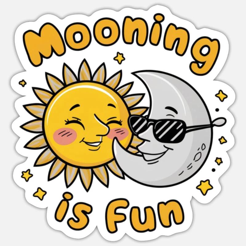 Solar Eclipse Funny Mooning The Sun Is Fun Sticker size S (10 x 10 cm)