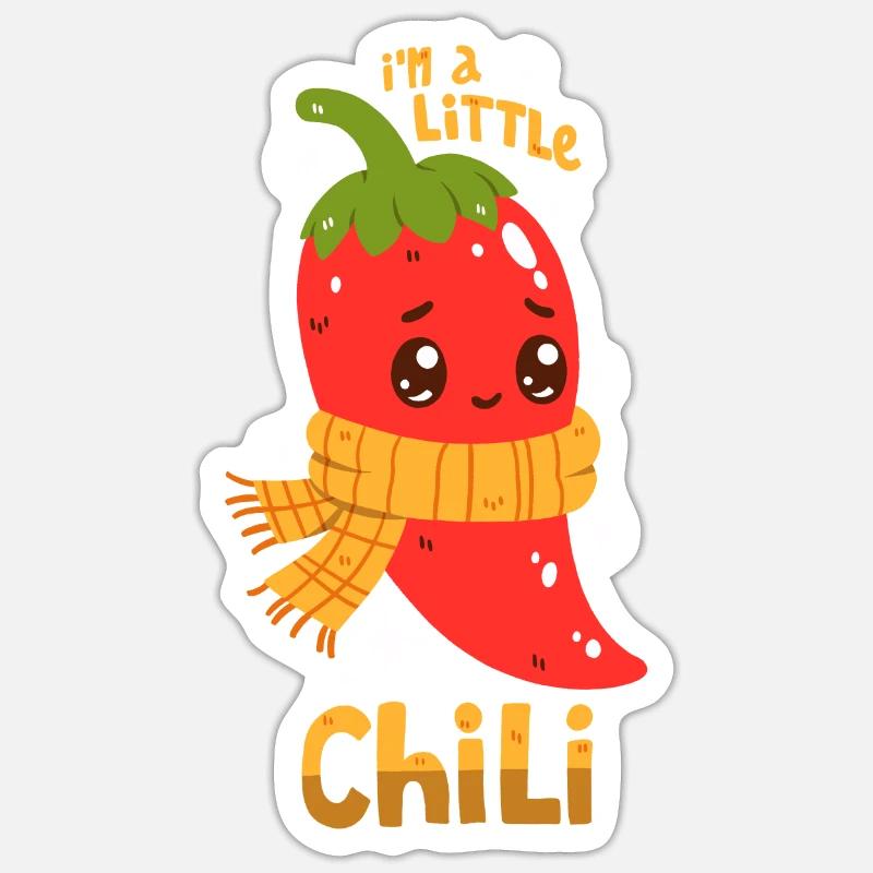 Jeu de mots sur le chili - Sticker taille S (10 x 10 cm) - blanc mat