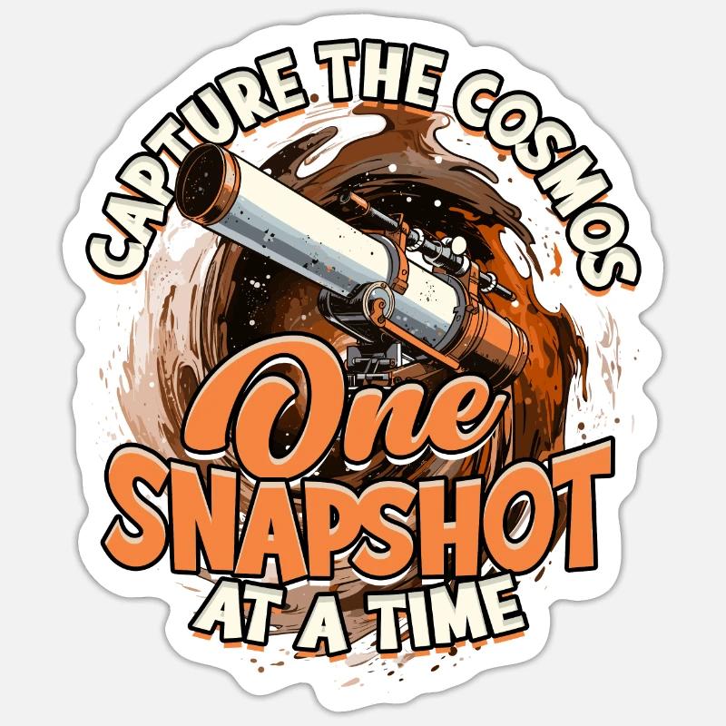 L’astrophotographie capture le cosmos - Sticker taille S (10 x 10 cm) - blanc mat