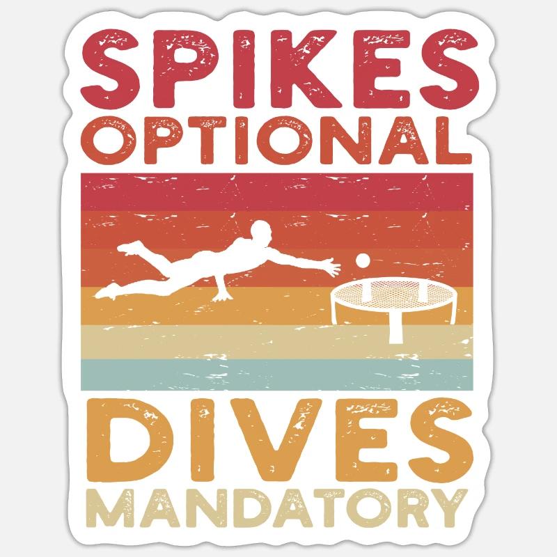 Spike Ball Roundnet Strandspiel - Sticker Größe S (10 x 10 cm) - Mattweiß