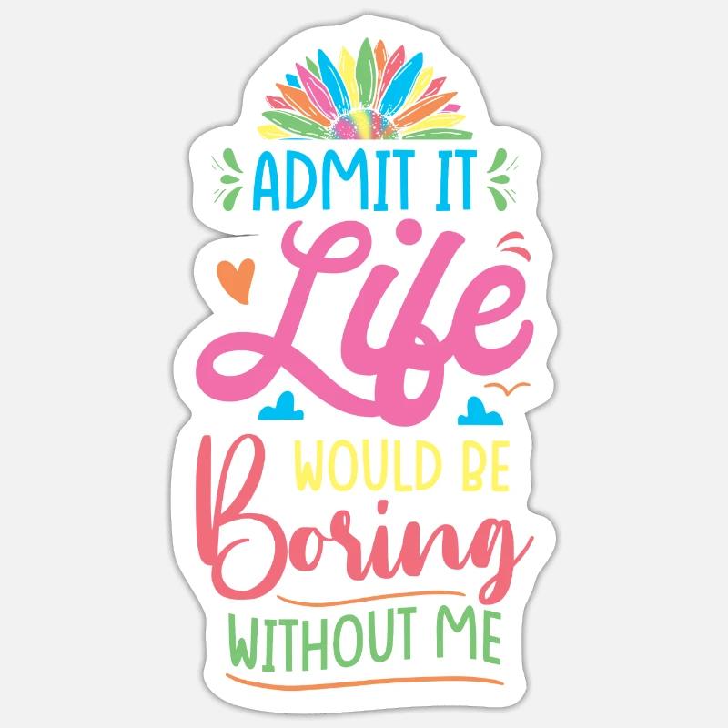 Lebensfreude Farbenfrohe Botschaft Sticker Größe S (10 x 10 cm)