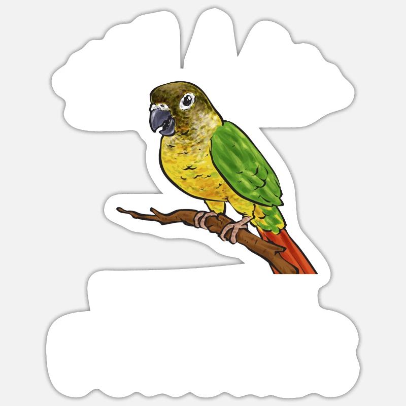Molina Perruche Perroquet Perruche Oiseau Perruche - Sticker taille S (10 x 10 cm) - blanc mat