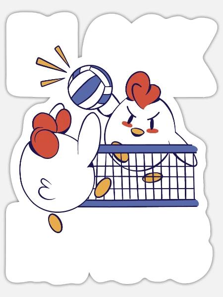 Lustiges Volleyball Geschenk - Sticker Größe S (10 x 10 cm) - Mattweiß