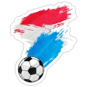 Luxembourg Football Flag - Sticker size S (10 x 10 cm) - white matte - Front