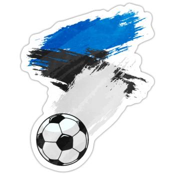 Estonia Football Flag - Sticker size S (10 x 10 cm) - white matte - Front