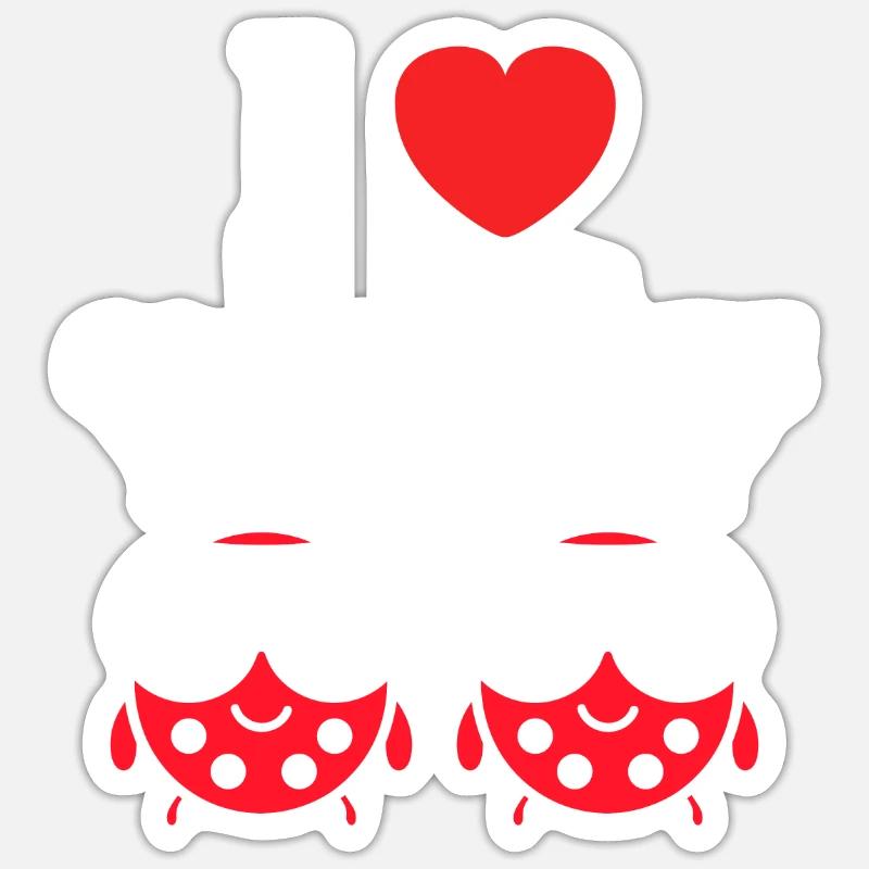 amour Coccinelle - Sticker taille S (10 x 10 cm) - blanc mat