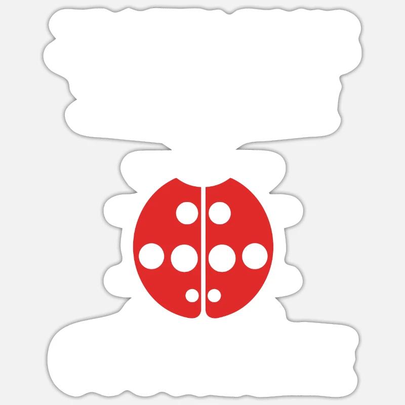 amour Coccinelle - Sticker taille S (10 x 10 cm) - blanc mat
