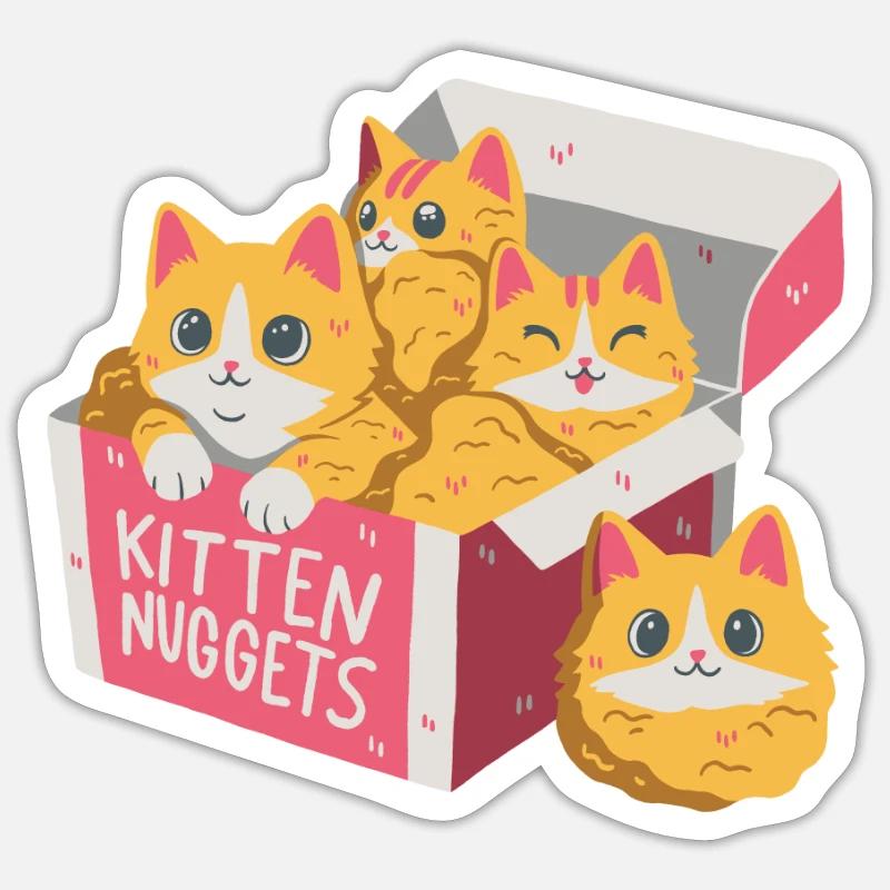 Croquettes de chaton - Sticker taille S (10 x 10 cm) - blanc mat