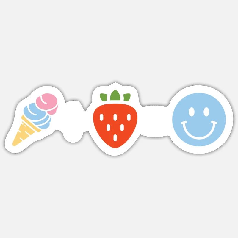 Glace - Sticker taille S (10 x 10 cm) - blanc mat