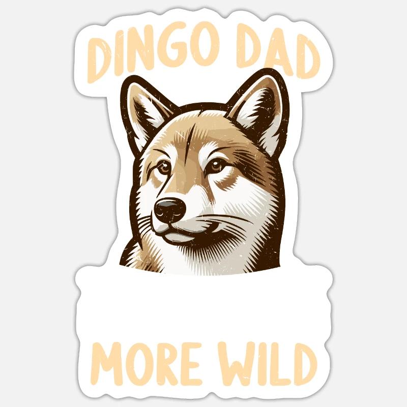 Dingo Australian dog - Sticker size S (10 x 10 cm) - white matte