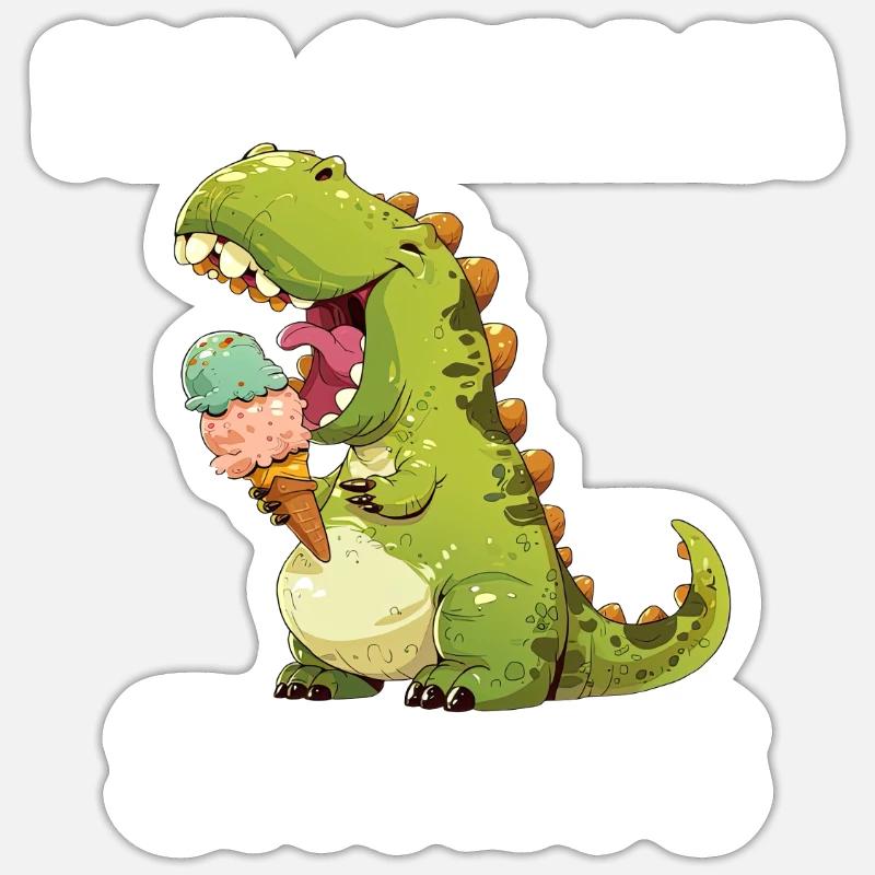 Crème glacée Saurus Sticker taille S (10 x 10 cm)