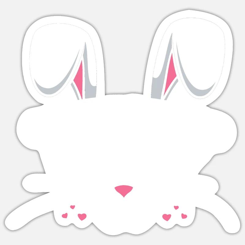 Girlfriend Bunny - Sticker Größe S (10 x 10 cm) - Mattweiß