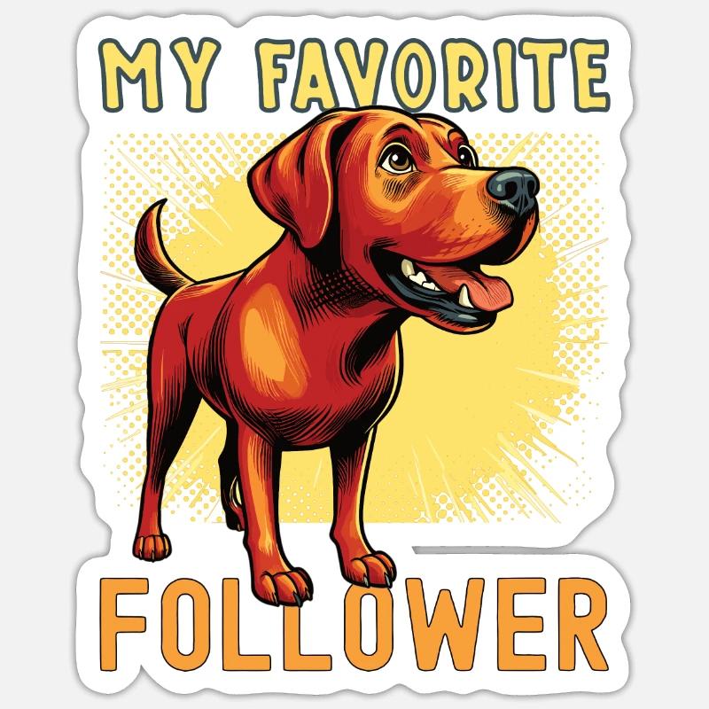 foxred Labrador mon adepte préféré, design rétro Sticker taille S (10 x 10 cm)