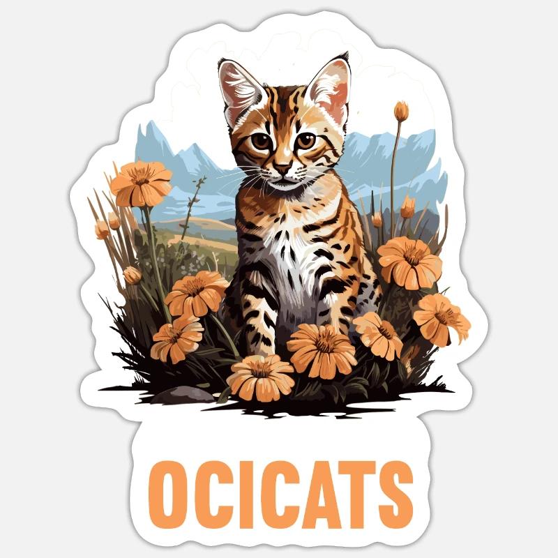 Ocicat Kitten Ocicat Cat - Sticker size S (10 x 10 cm) - white matte