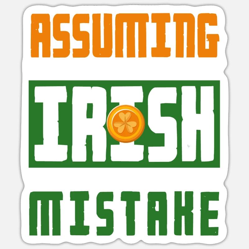 Drôle d’irlandais Irlande cadeau - Sticker taille S (10 x 10 cm) - blanc mat