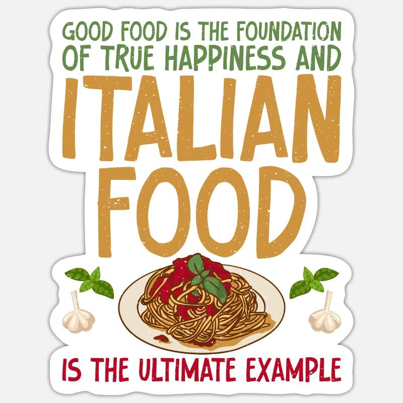 Cadeaux de cuisine italienne - Sticker taille S (10 x 10 cm) - blanc mat