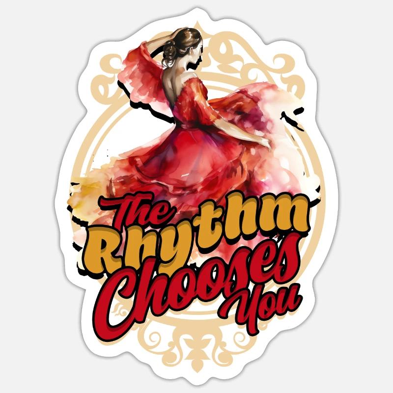 Flamenco Le rythme vous choisit - Sticker taille S (10 x 10 cm) - blanc mat