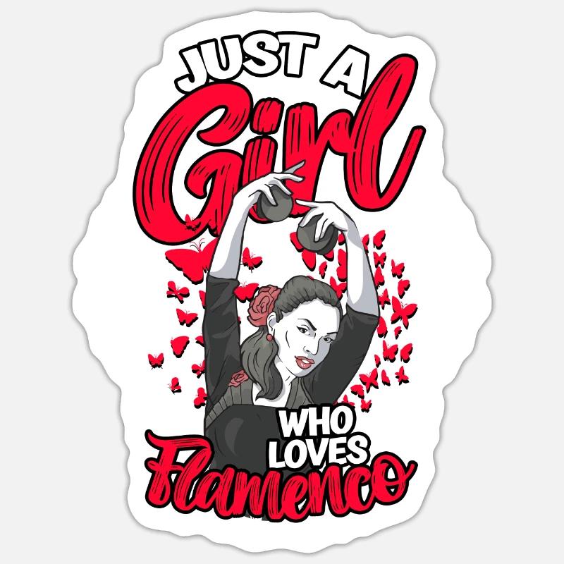 Flamenco - Sticker taille S (10 x 10 cm) - blanc mat