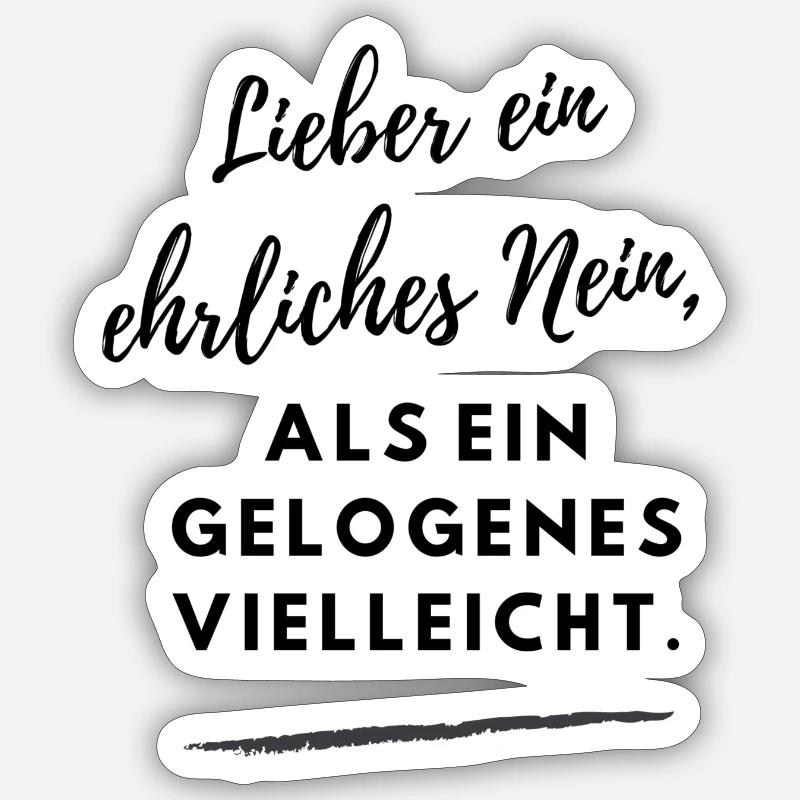 Honnête Non - Sticker taille S (10 x 10 cm) - blanc mat