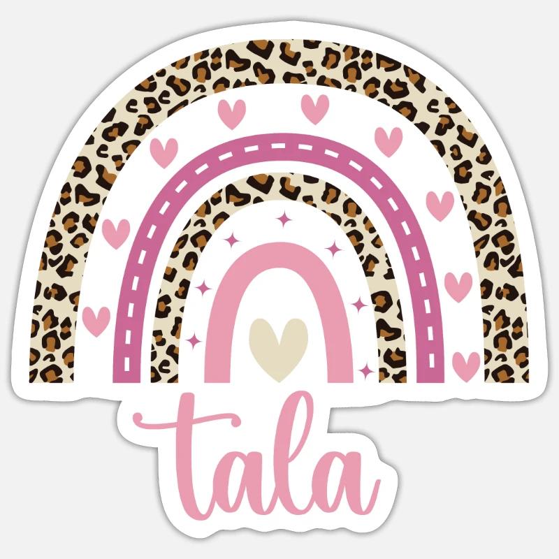 Tala Regenbogen Name Geburtstag Tala - Sticker Größe S (10 x 10 cm) - Mattweiß