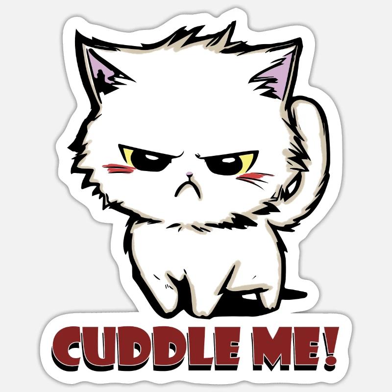 cuddle me2 - Sticker Größe S (10 x 10 cm) - Mattweiß