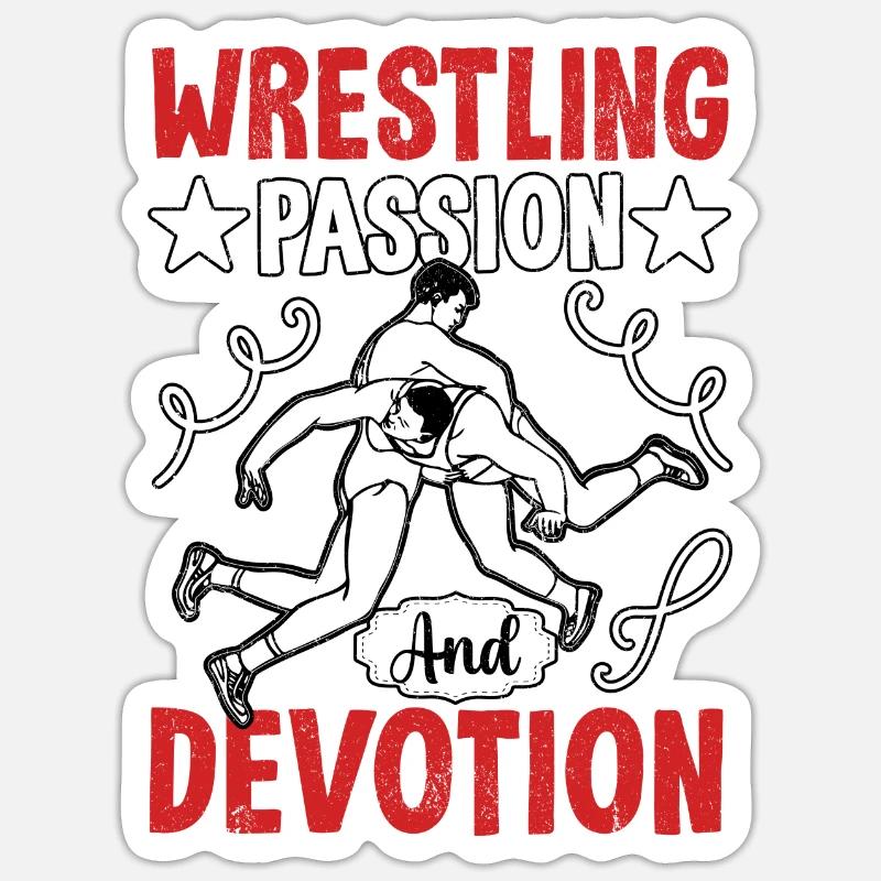 Passion et dévotion pour la lutte Sticker taille S (10 x 10 cm)