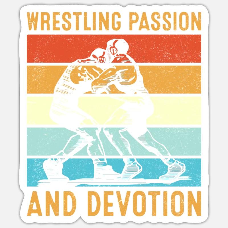 Passion et dévotion pour la lutte Sticker taille S (10 x 10 cm)