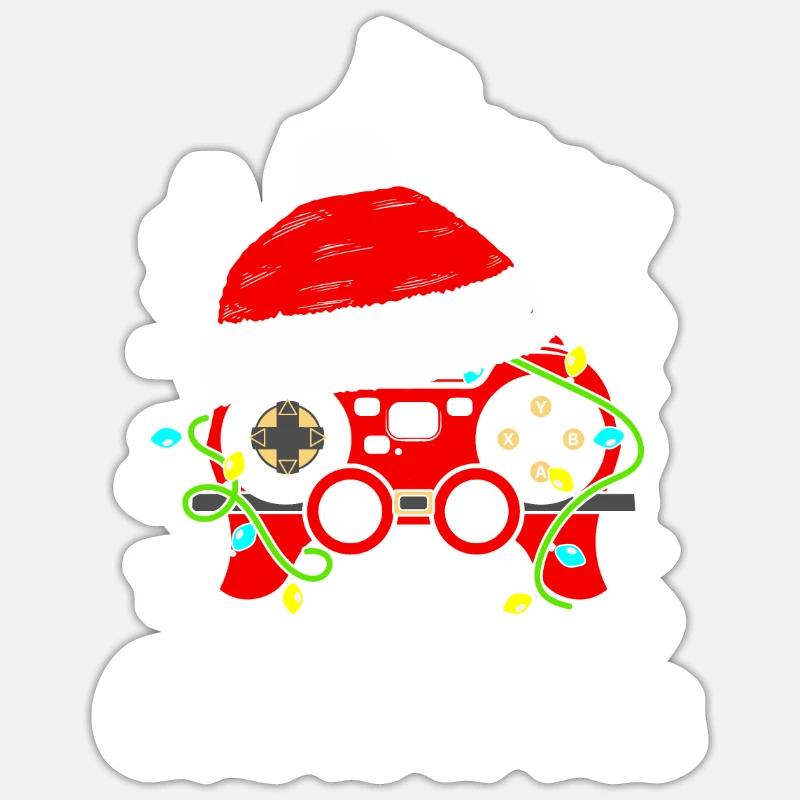 Spielkonsole Controller Weihnachtsmann - Sticker Größe S (10 x 10 cm) - Mattweiß
