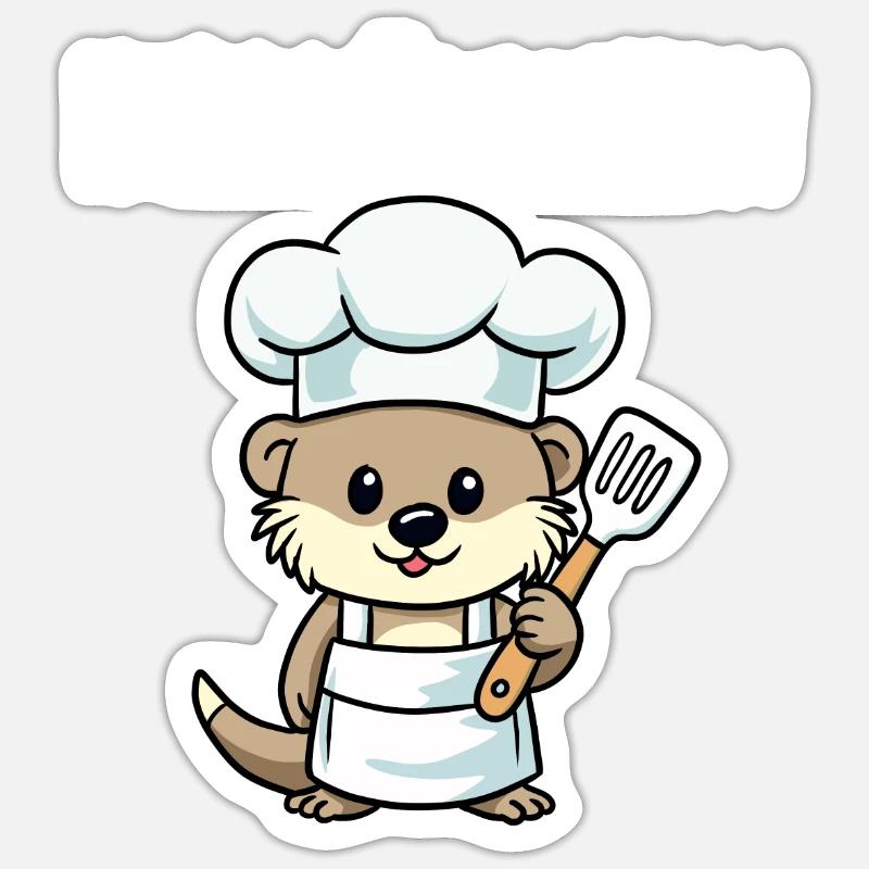 Herdmännchen Kochen - Sticker size S (10 x 10 cm) - white matte