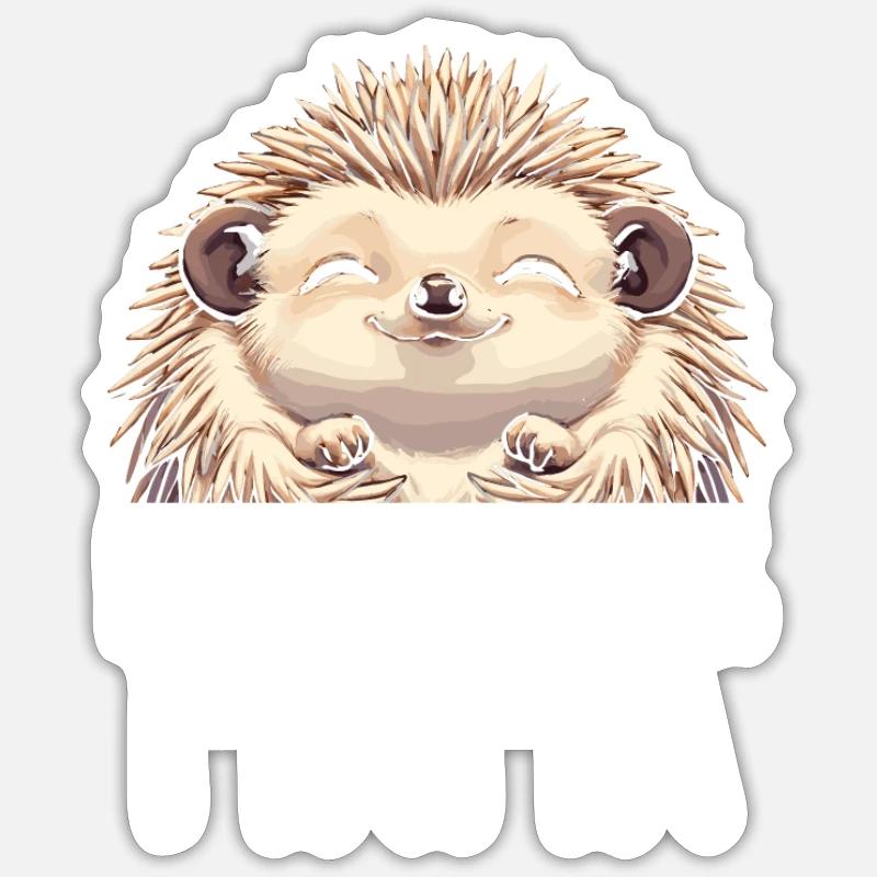 Hedgehog Mama - Sticker Größe S (10 x 10 cm) - Mattweiß