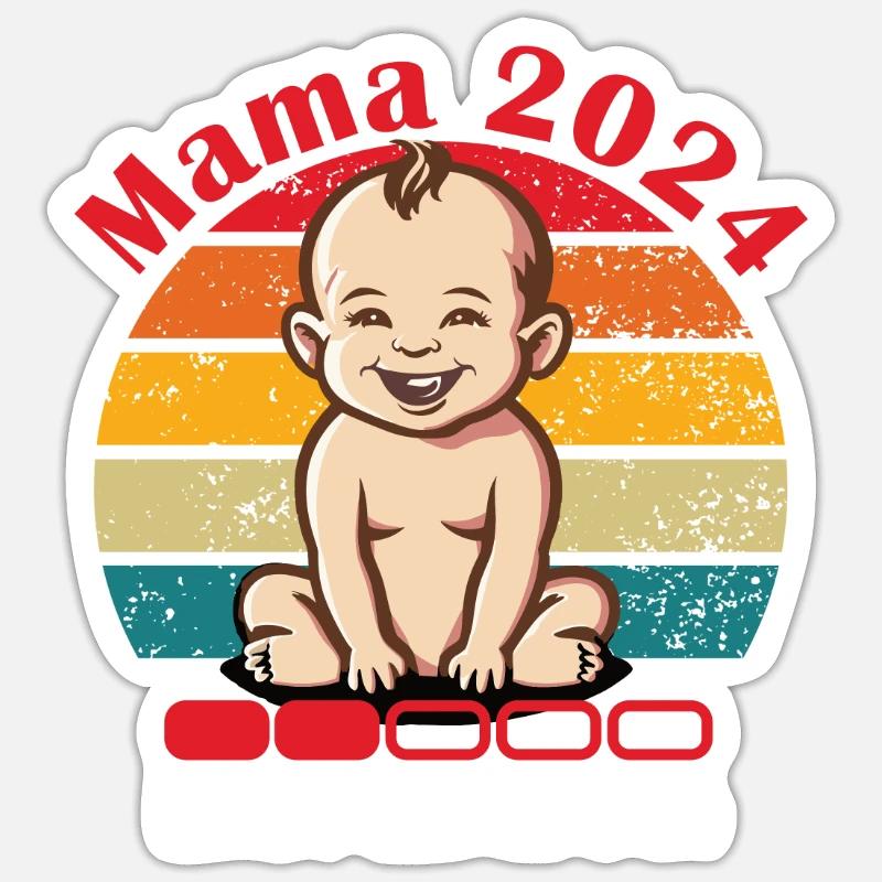 Mama 2024 Loading - Sticker size S (10 x 10 cm) - white matte