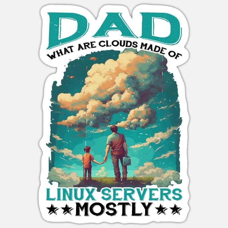 De quoi sont faits les clouds, les serveurs Linux pour la plupart 11 - Sticker taille S (10 x 10 cm) - blanc mat
