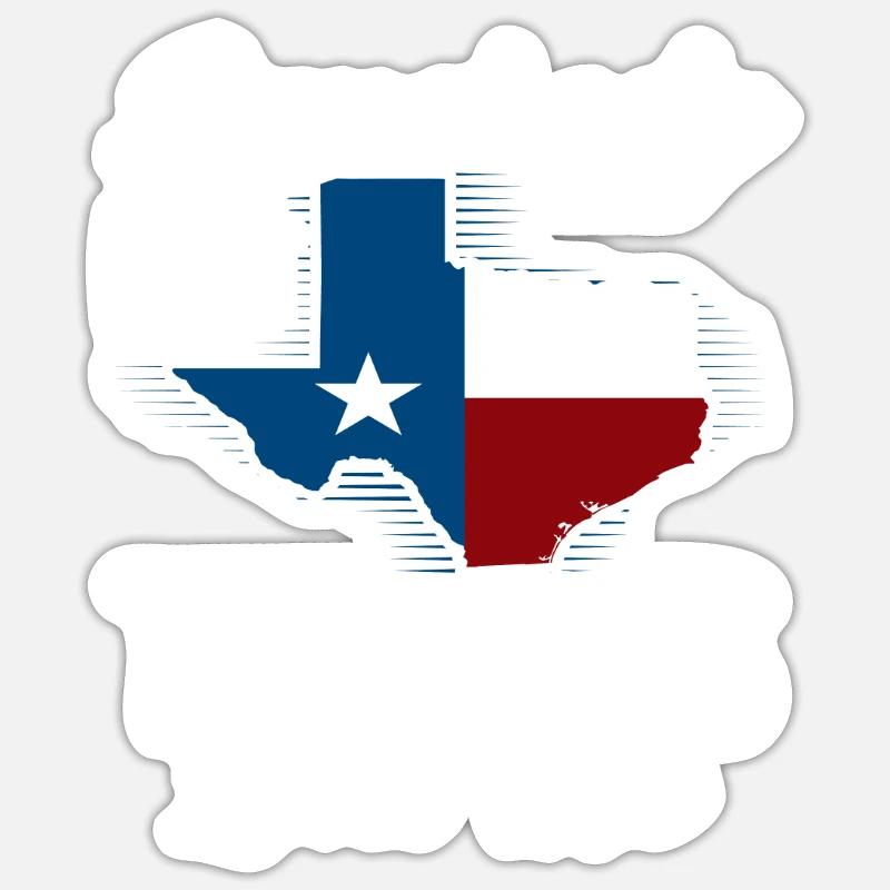 Amour texan - Sticker taille S (10 x 10 cm) - blanc mat