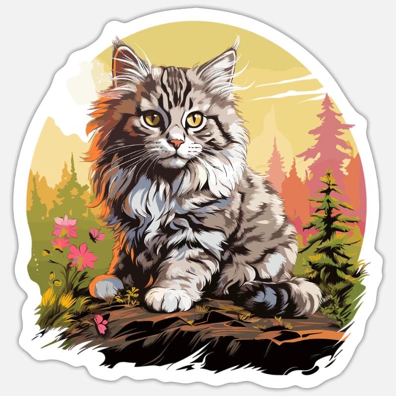 Ragamuffin Chaton Ragamuffin Chat - Sticker taille S (10 x 10 cm) - blanc mat
