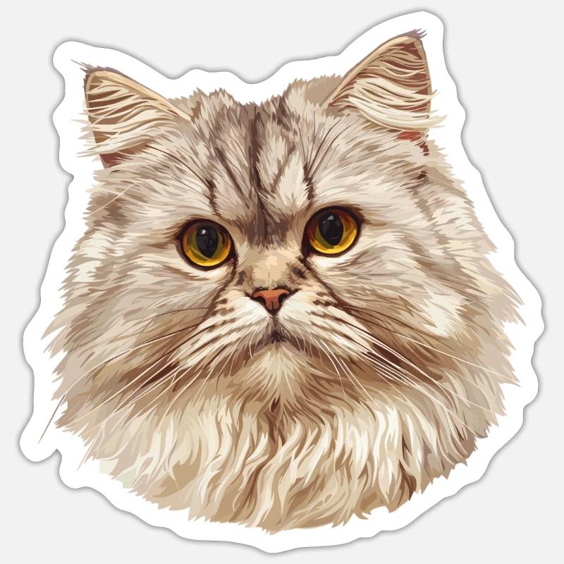 Ragamuffin Chaton Ragamuffin Chat - Sticker taille S (10 x 10 cm) - blanc mat