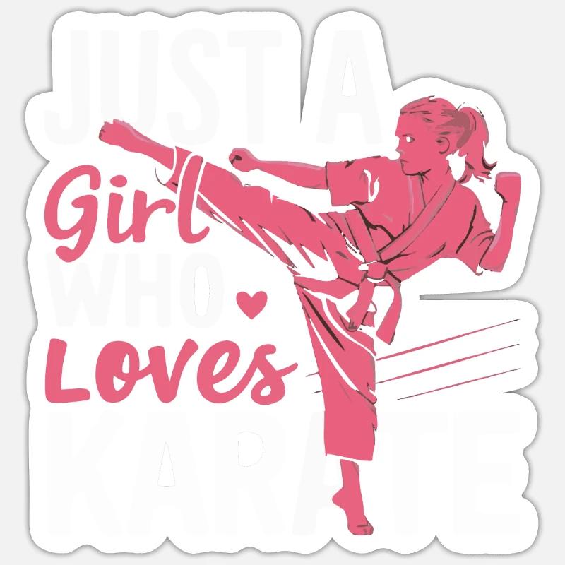 Karate Karatekämpfer Kampfkunst - Sticker Größe S (10 x 10 cm) - Mattweiß