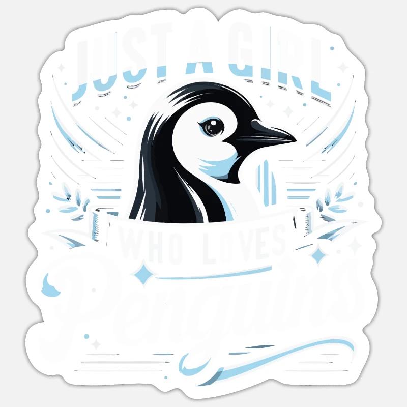 Pinguin Pinguine Tier - Sticker størrelse S (10 x 10 cm) - mat hvid