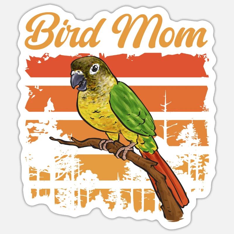 Molinasittich Papagei Vogel Sittich - Sticker Größe S (10 x 10 cm) - Mattweiß