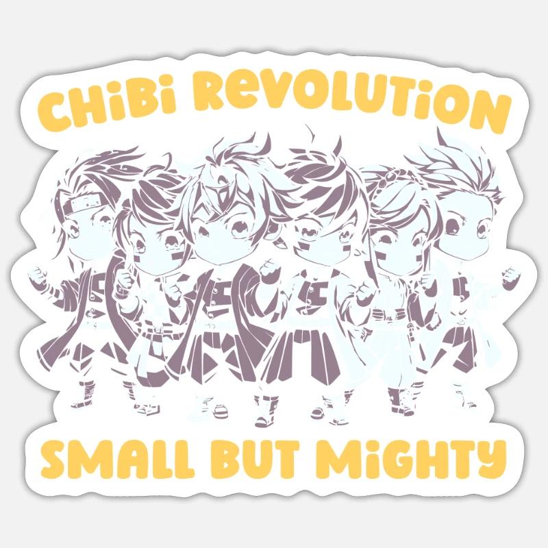 Anime Manga Révolution Chibi - Sticker taille S (10 x 10 cm) - blanc mat