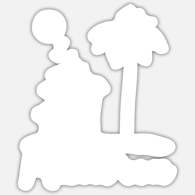 Majorque - Sticker taille S (10 x 10 cm) - blanc mat