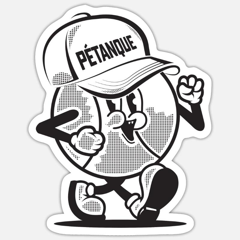 Boule de pétanque pour le Boule de pétanque Cap Boule - Sticker taille S (10 x 10 cm) - blanc mat