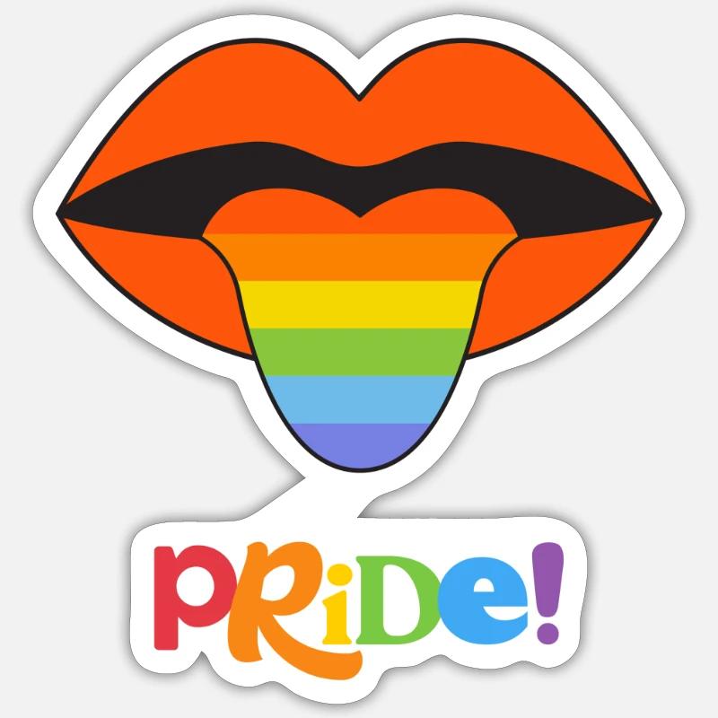 Orgoglio Arcobaleno Bocca - Sticker formato S (10 x 10 cm) - bianco opaco